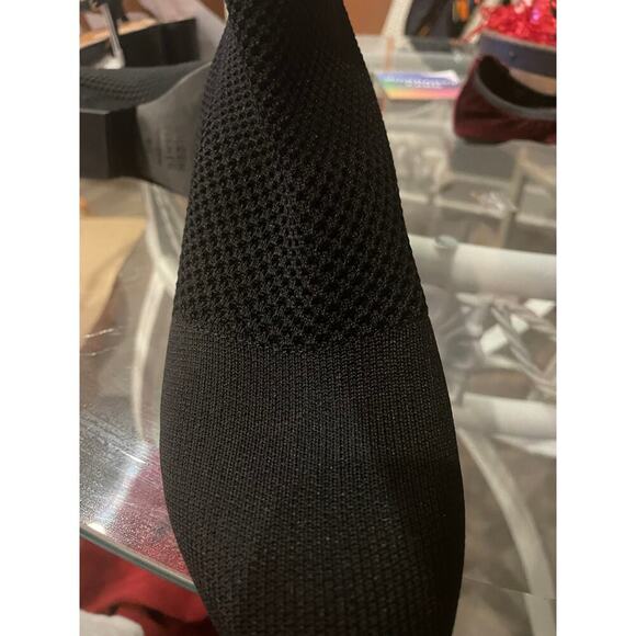 Eileen Fisher Women's Size 6.5 Dahlia Black Mesh Knit Sock Booties Pull On Heels - Picture 10 of 10